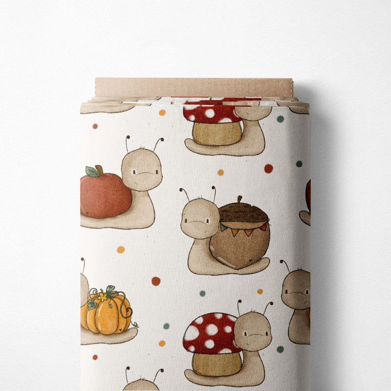 RESTSTÜCK 50cm Biojersey Herbst-Schnecken