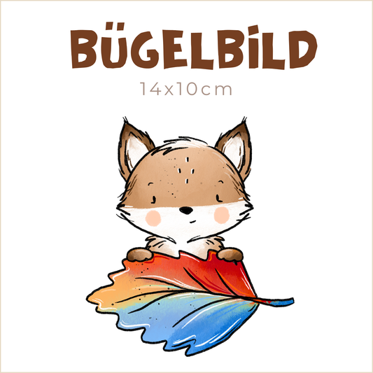 Bügelbild Herbstfuchs bunt | 14x10cm