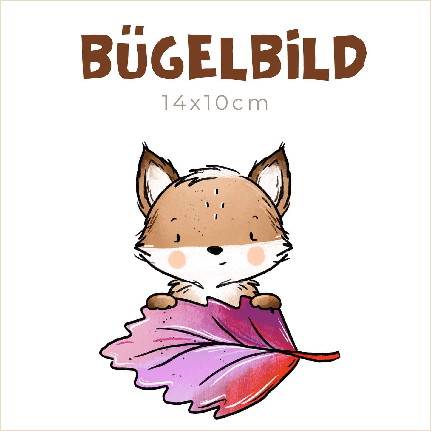 Bügelbild Herbstfuchs lila | 14x10cm