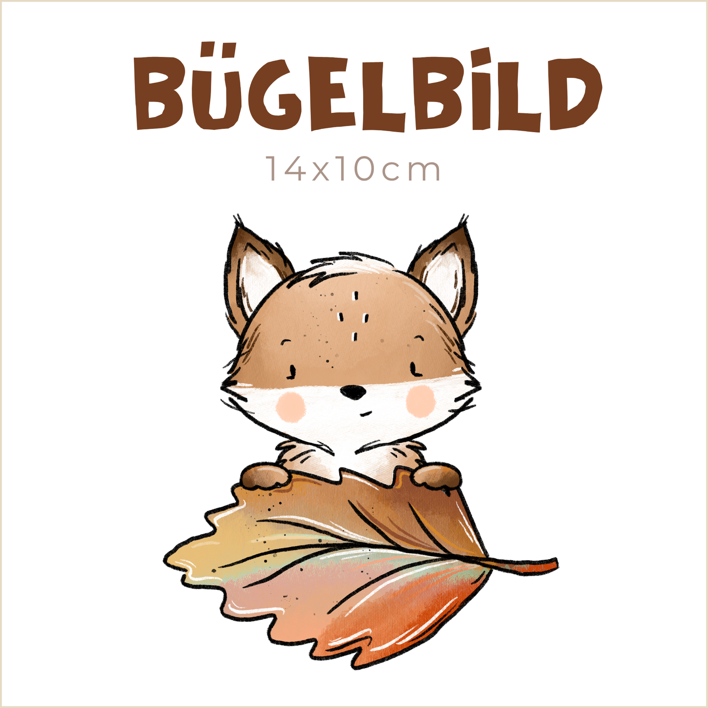 Bügelbild Herbstfuchs natur | 14x10cm
