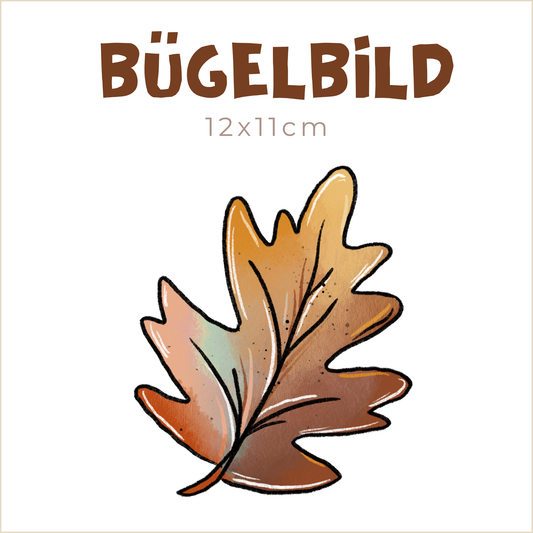 Bügelbild Herbstfuchs natur: Blatt | 12x11cm