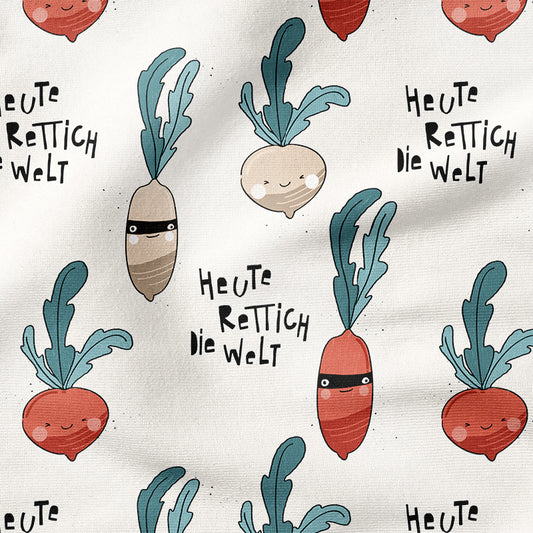 0.5m BIO French Terry Heute Rettich die Welt