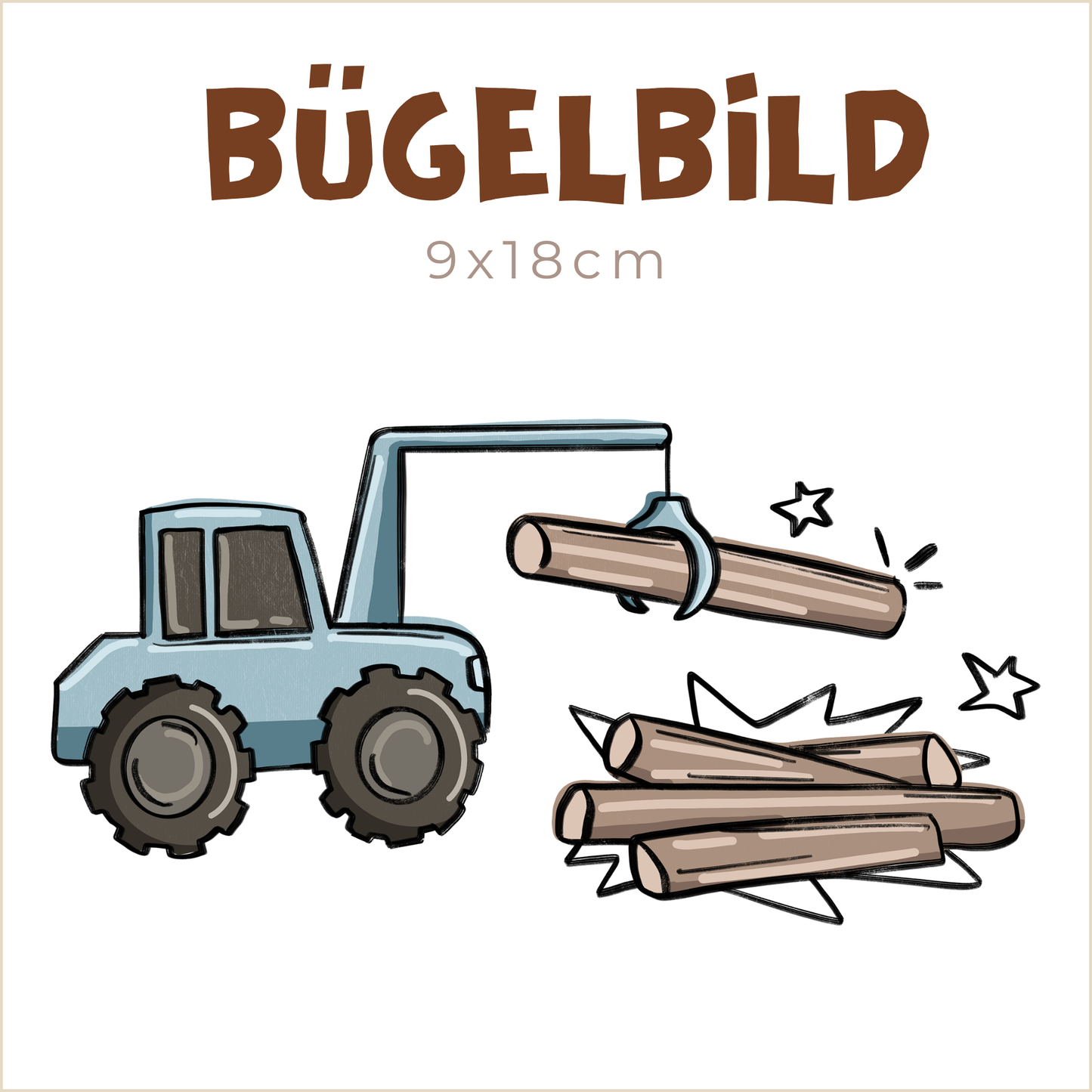 Bügelbild Holzmacher 3 | 9x18cm