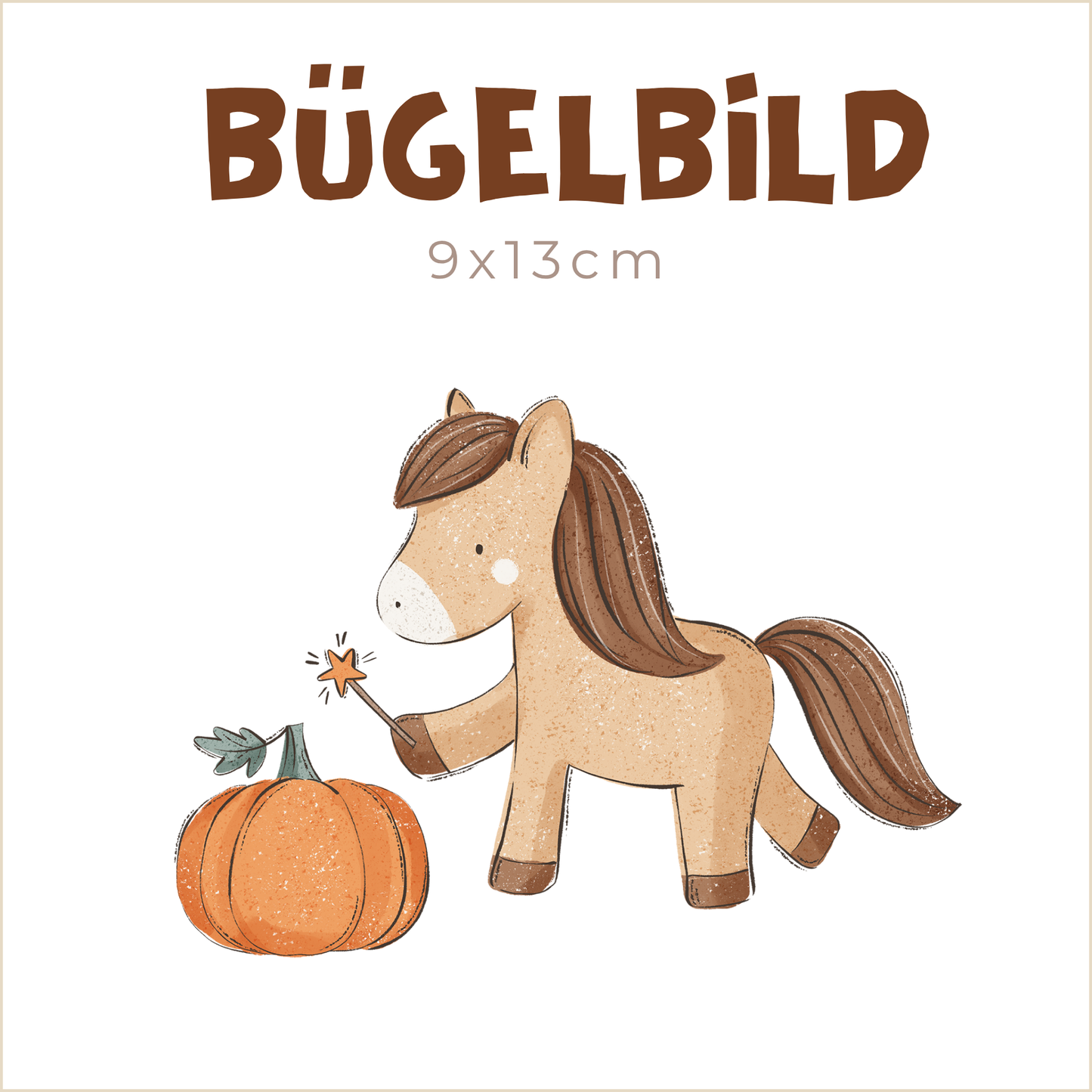 Bügelbild Horse and Pumpkin | 9x13cm