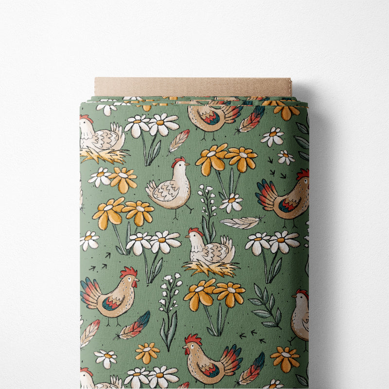 0.5m Biojersey Hühnerglück grün *COMING SOON*