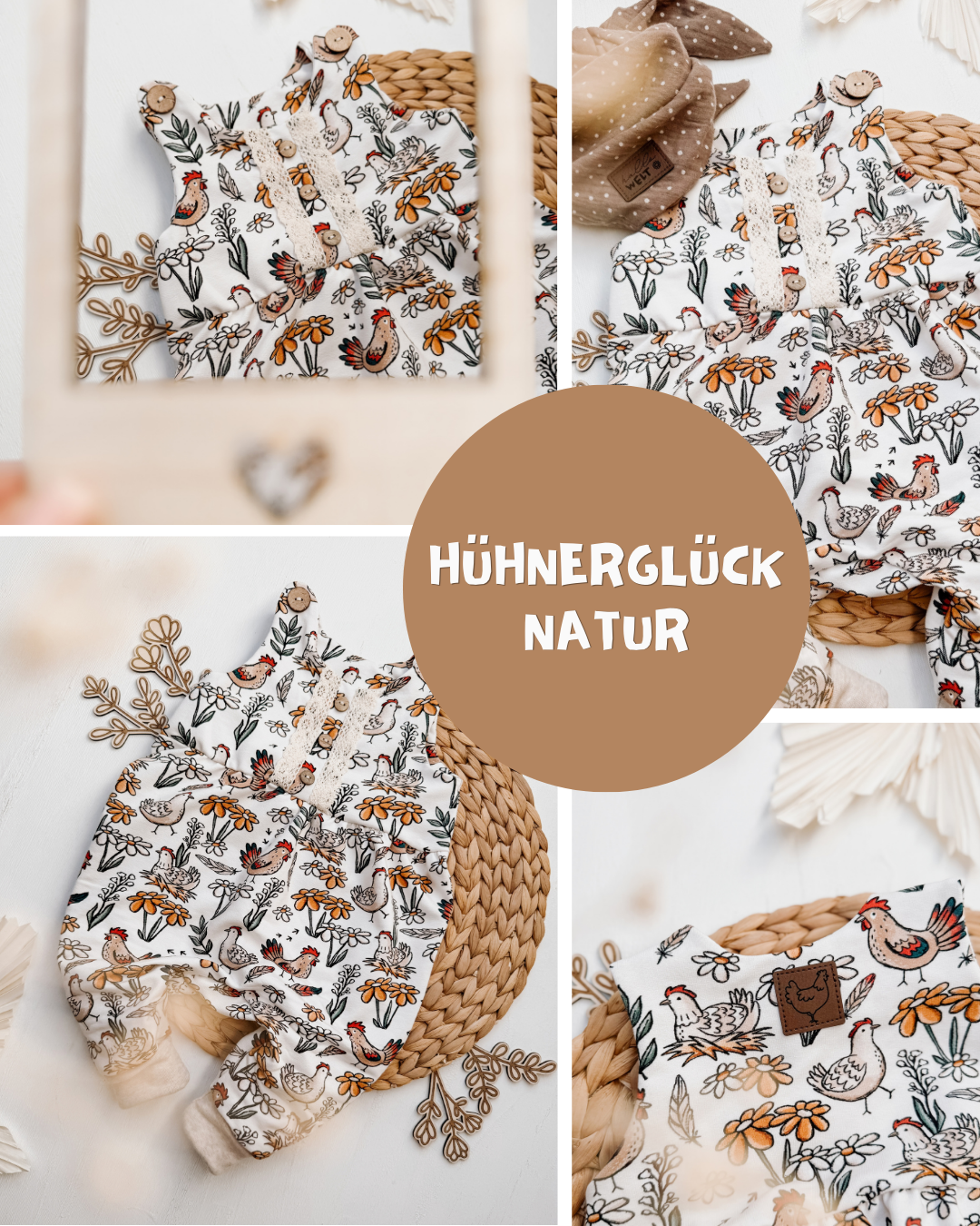 0.5m Biojersey Hühnerglück natur
