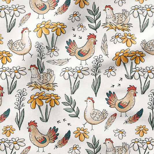 0.5m BIO French Terry Hühnerglück natur