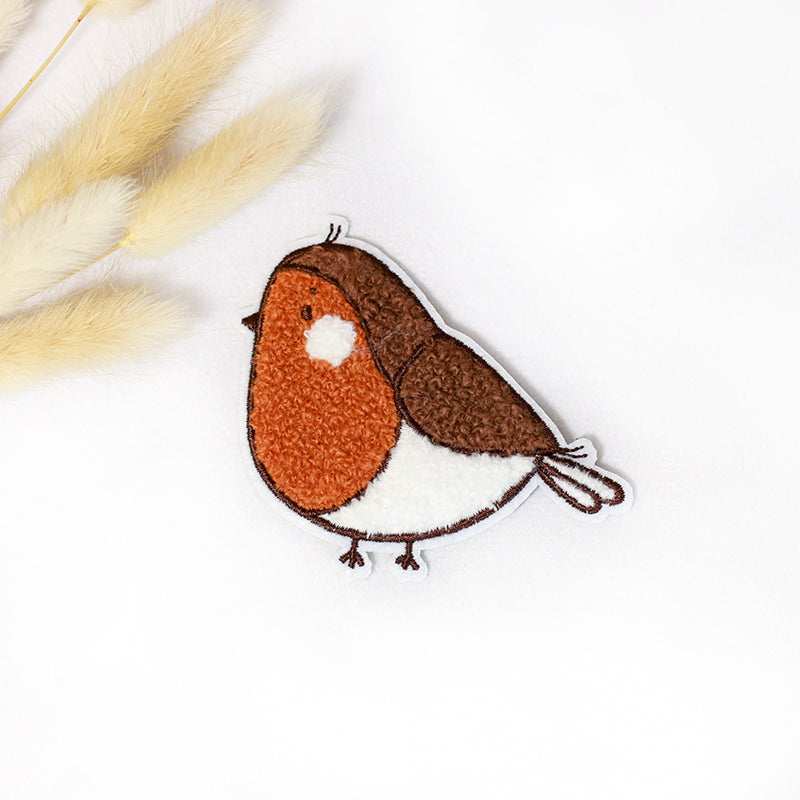 Chenille Patch: Rotkehlchen | 7x7,5cm