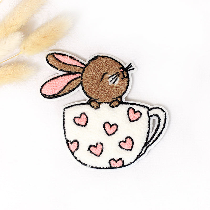Chenille Patch: Tassenhase | 10x10cm