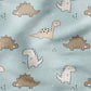 0.5m BIO French Terry Dinotastisch blau