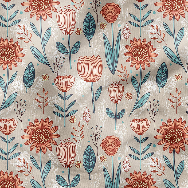 0.5m BIO French Terry Flowerart herbstrot