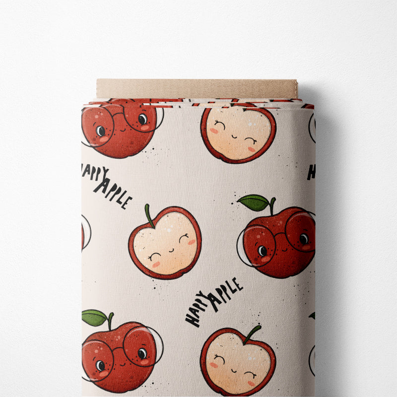 0.5m BIO French Terry Happy Apple