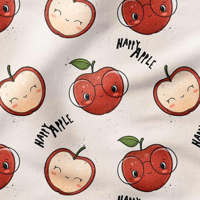 0.5m BIO French Terry Happy Apple