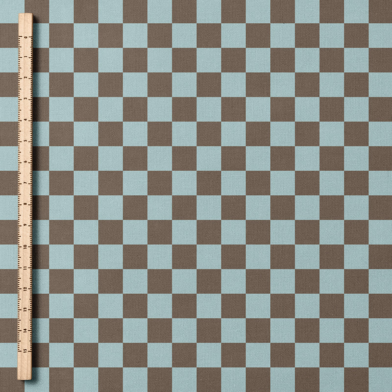 0.5m BIO French Terry Karo dusty blue-taupe *VORBESTELLUNG - Lieferzeit 4-6 Wochen*