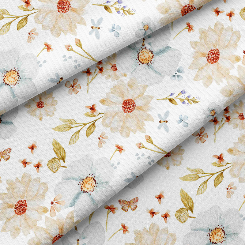 0.5m BIO Ribjersey Kathrin Flowers white