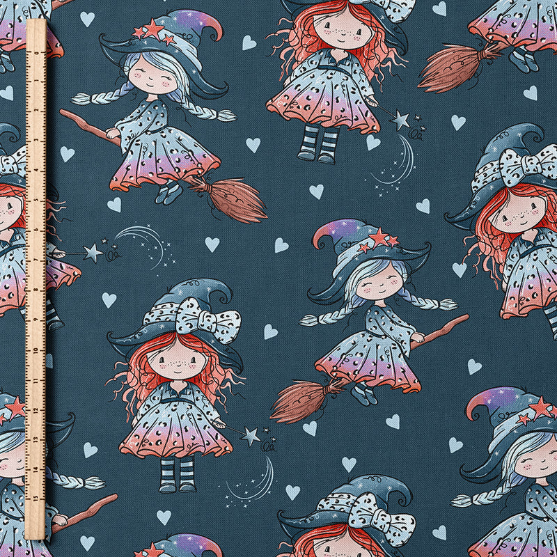 0.5m BIO French Terry Kleine Hexe blau *COMING SOON*
