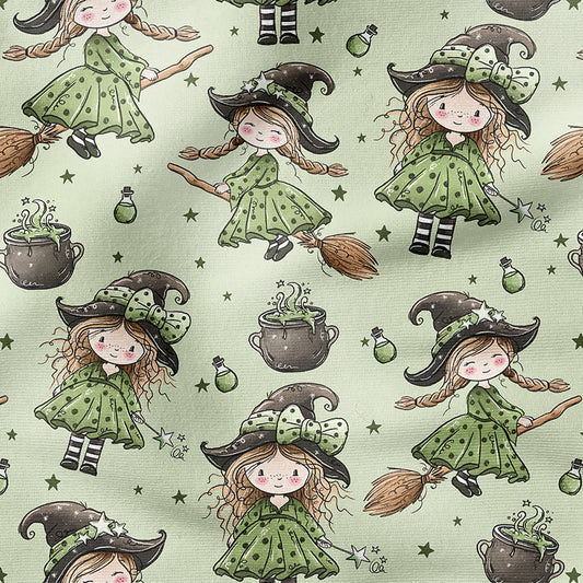 0.5m BIO French Terry Kleine Hexe grün *COMING SOON*