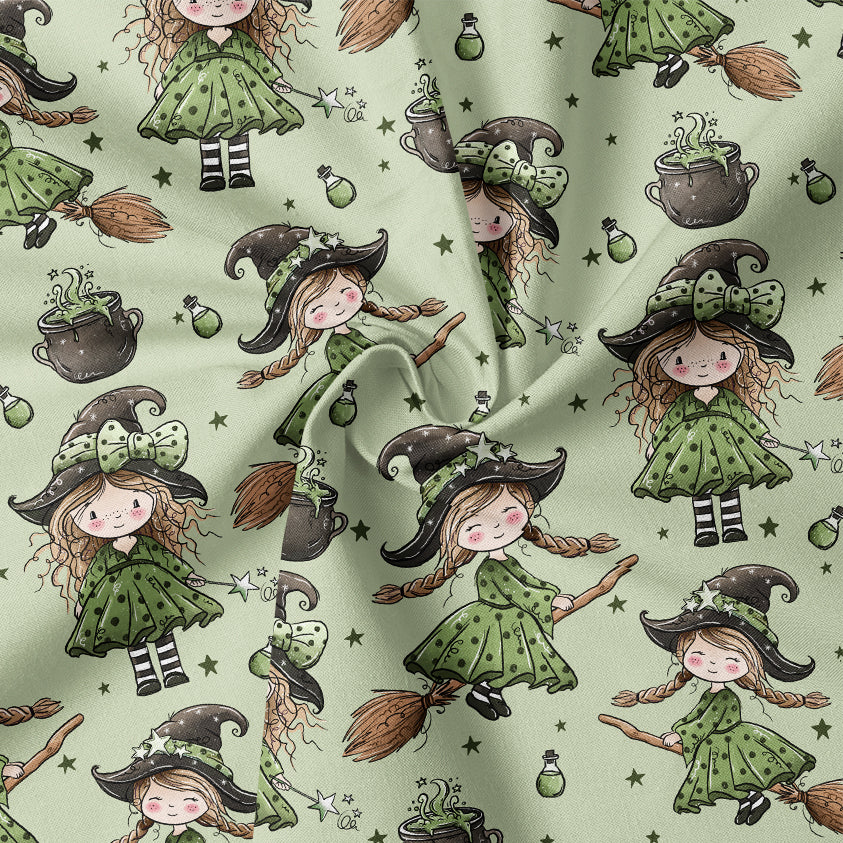 0.5m BIO French Terry Kleine Hexe grün *COMING SOON*