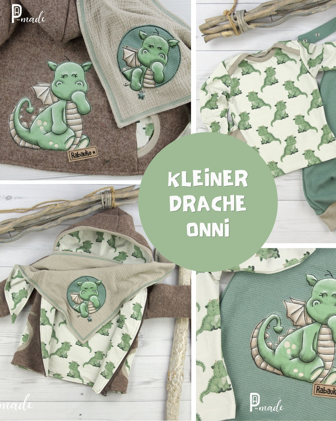 0.5m BIO French Terry Kleiner Drache Onni