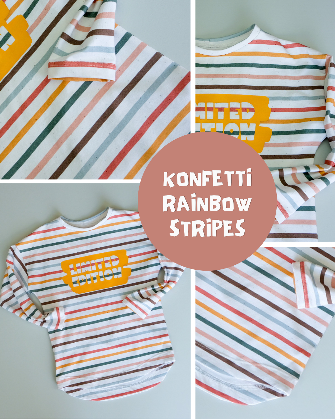 0.5m BIO French Terry Konfetti Rainbow Stripes *VORBESTELLUNG*