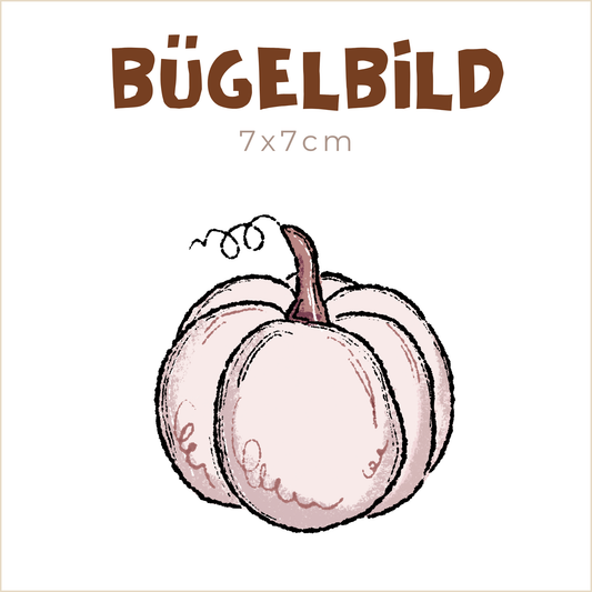 Bügelbild Kürbis-Wiese: Kürbis rosa | 7x7cm