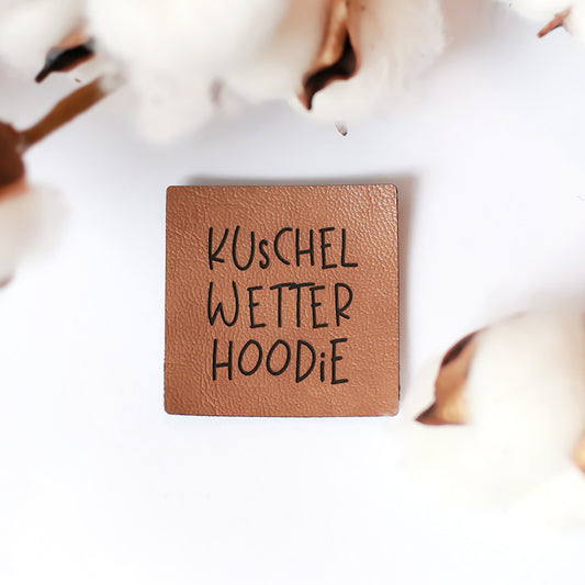 Kunstlederlabel Kuschelwetterhoodie | 1 Stück