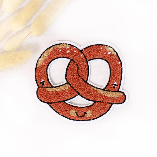 Chenille Patch: Laugenbande Brezel | 8,5x10cm