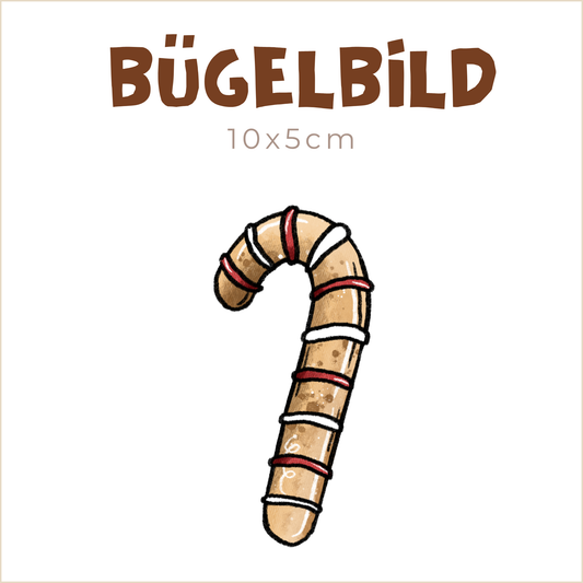 Bügelbild Lebkuchenfreunde: Zuckerstange | 10x5cm