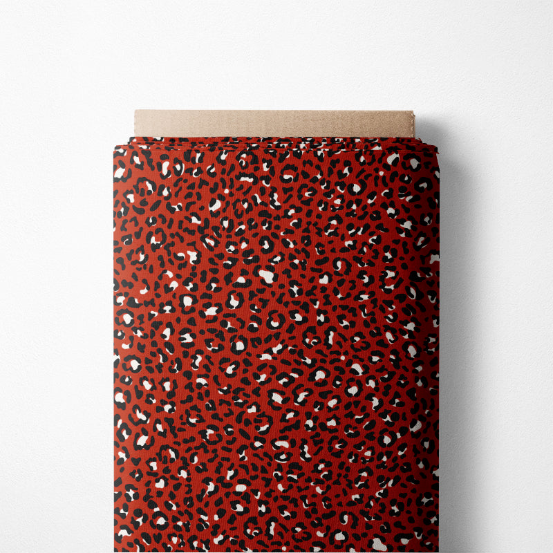 0.5m BIO French Terry Leo Muster rot