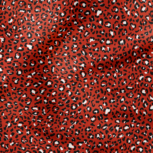 0.5m BIO French Terry Leo Muster rot
