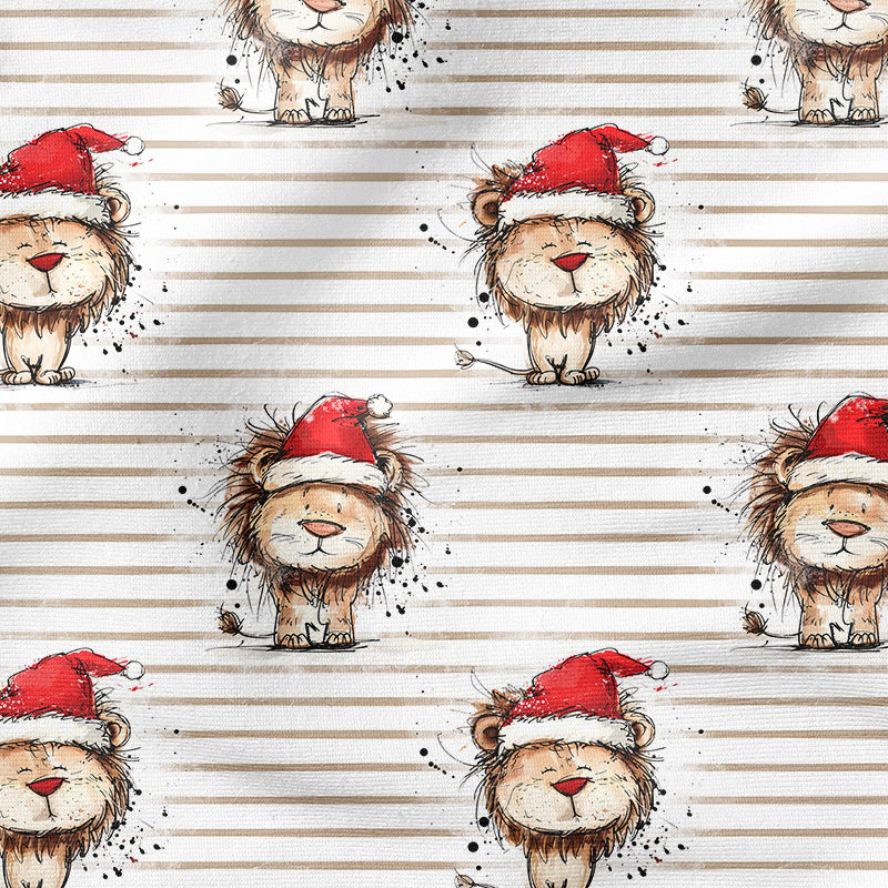 0.5m BIO French Terry Christmas Lion gestreift