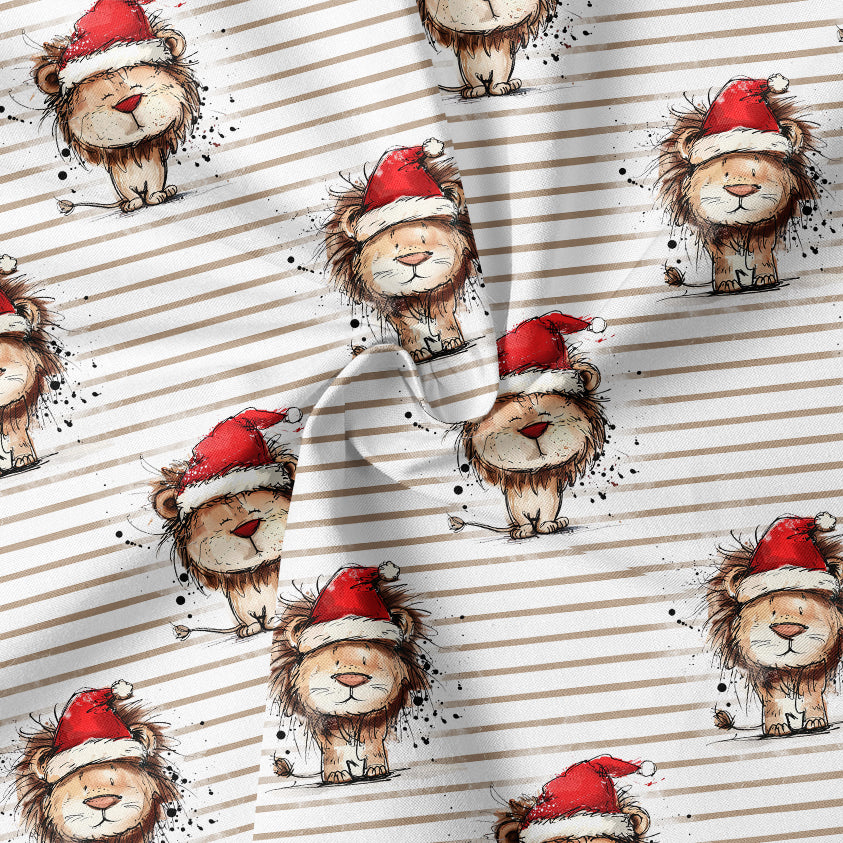 0.5m Biojersey Christmas Lion gestreift