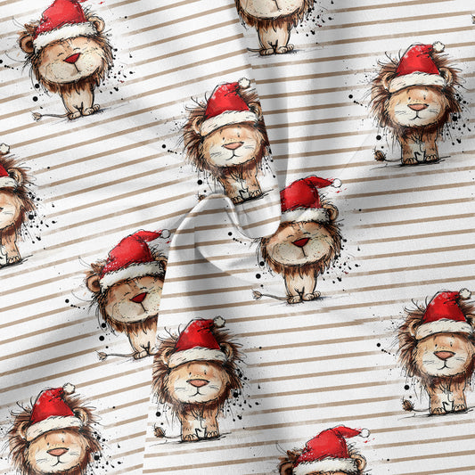 0.5m Biojersey Christmas Lion gestreift