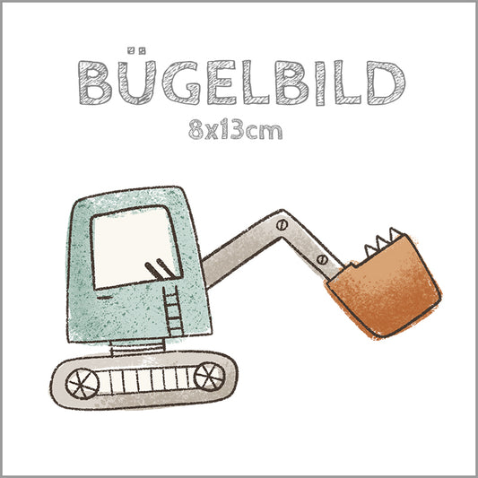 Bügelbild Little Builder: Bagger | 8x13cm