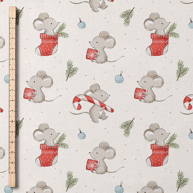 0.5m BIO French Terry Little Christmas Mice *STOFFÜBERSICHT*