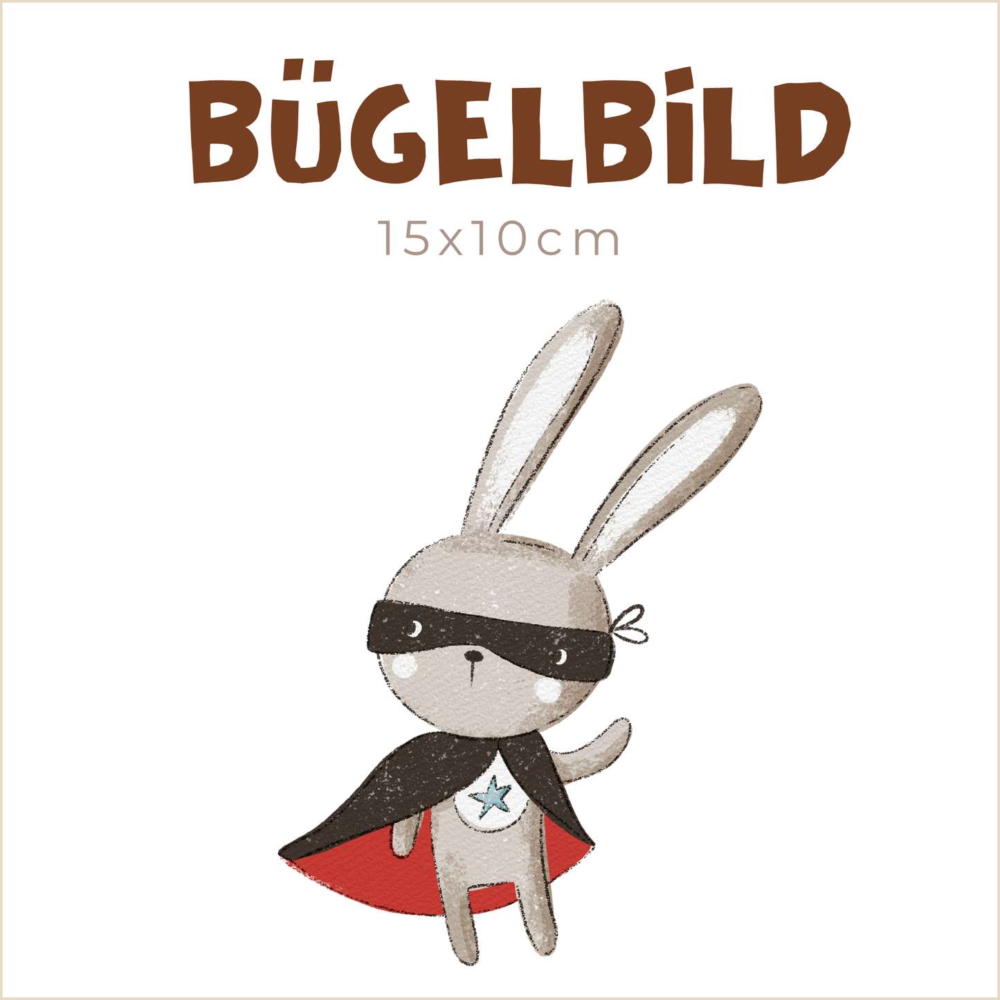 Bügelbild Little Heroes Hase | 15x10cm