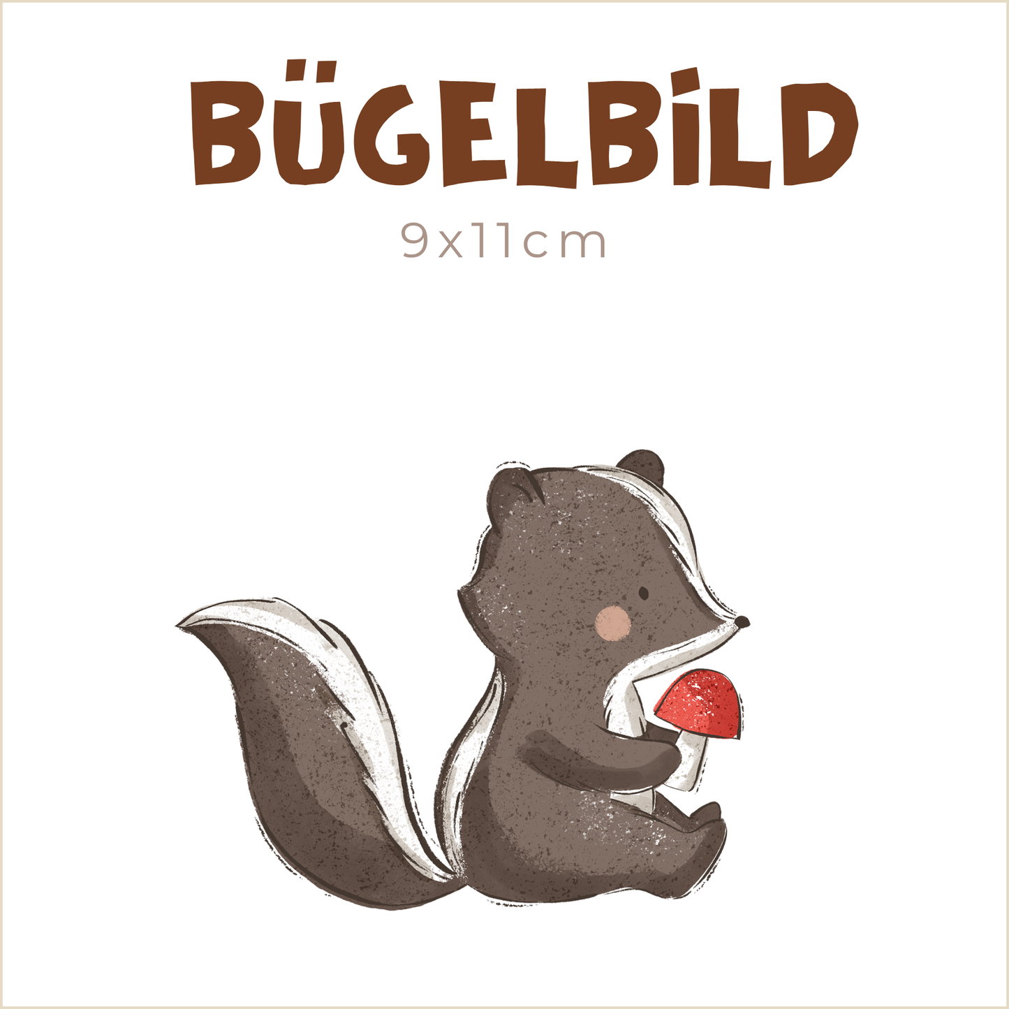 Bügelbild Little Skunk: Mushroom | 9x11cm