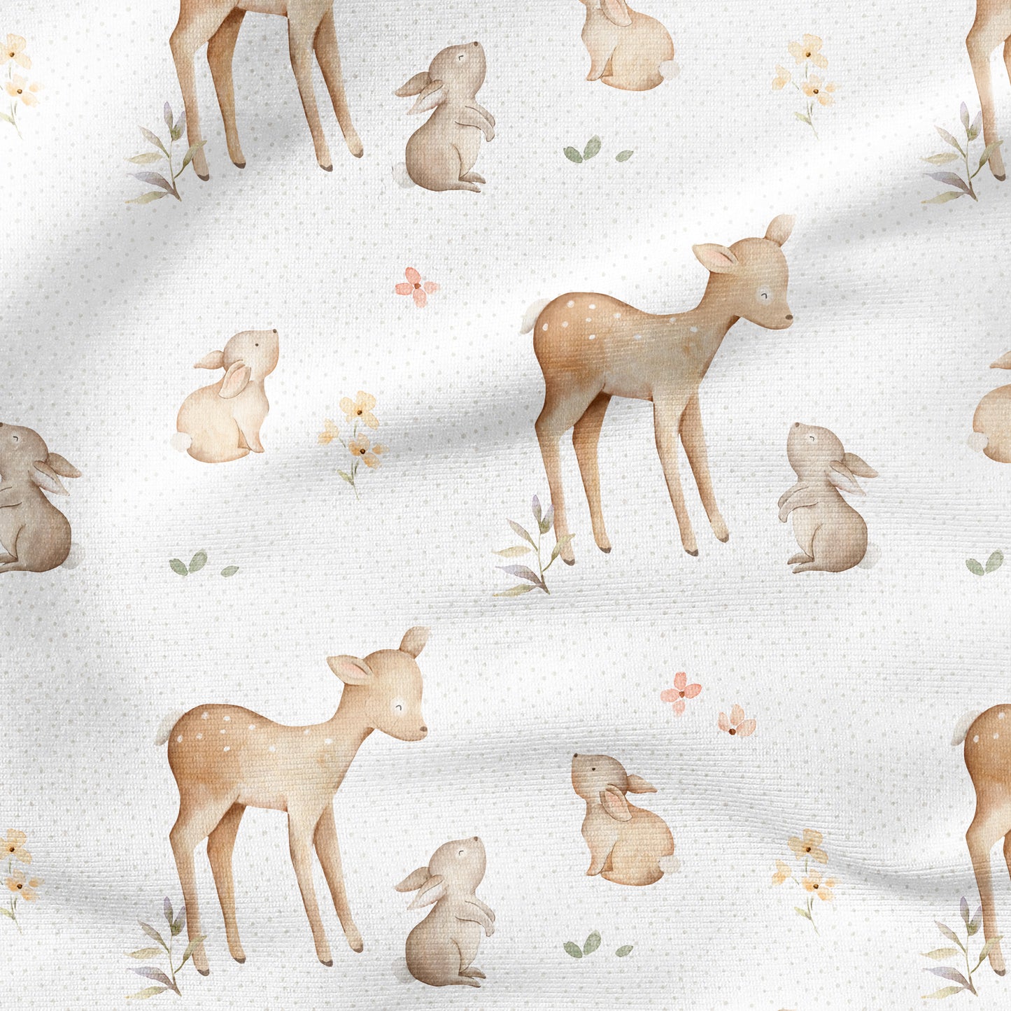 0.5m BIO French Terry Little Fawn and Rabbit