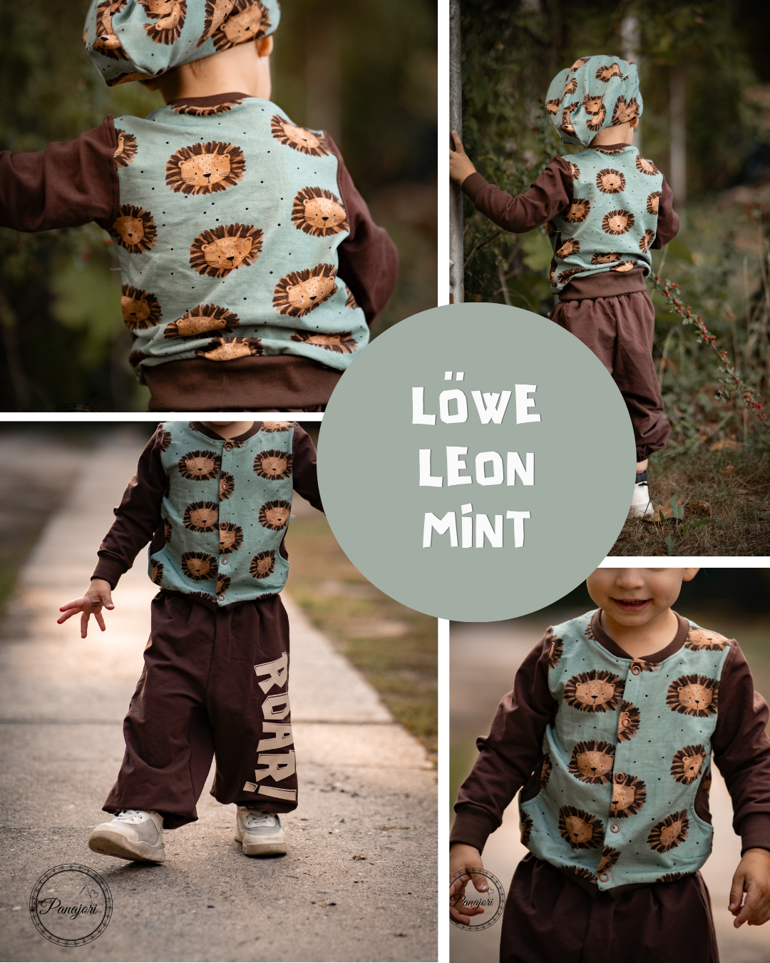 0.5m French Terry Löwe Leon mint *STOFFÜBERSICHT*