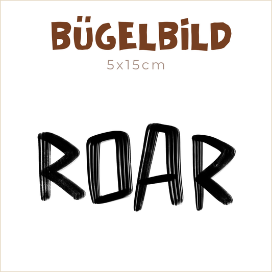 Bügelbild Roar Löwe: Schrifz | 5x15cm