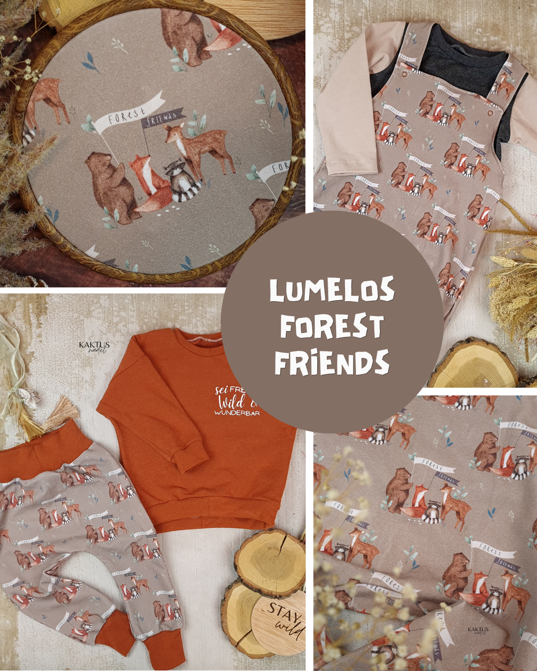 0.5m BIO French Terry Lumelos Forest Friends *STOFFÜBERSICHT*