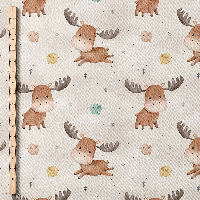 0.5m BIO French Terry Playful Moose