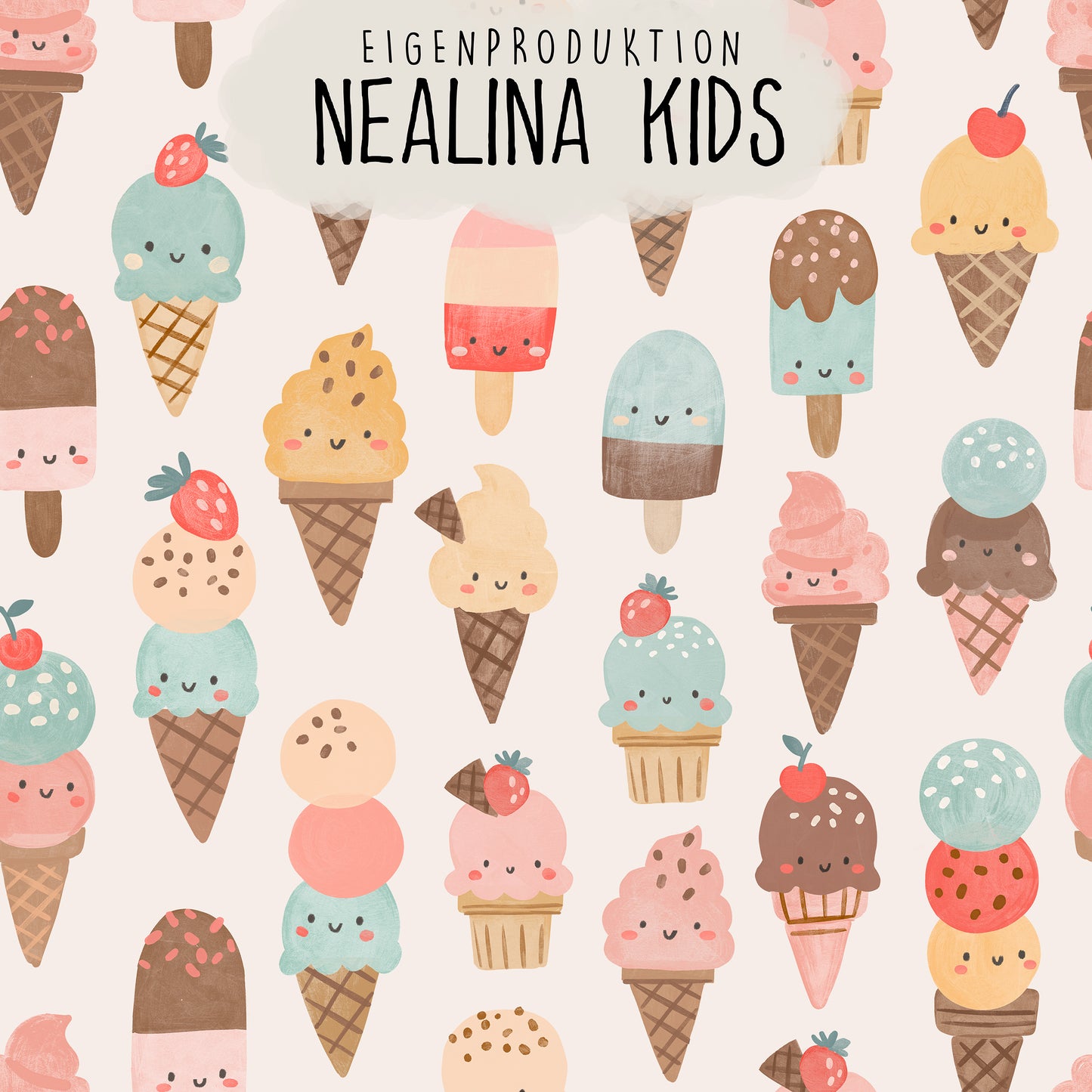 0.5m Bademodestoff Icecream summer