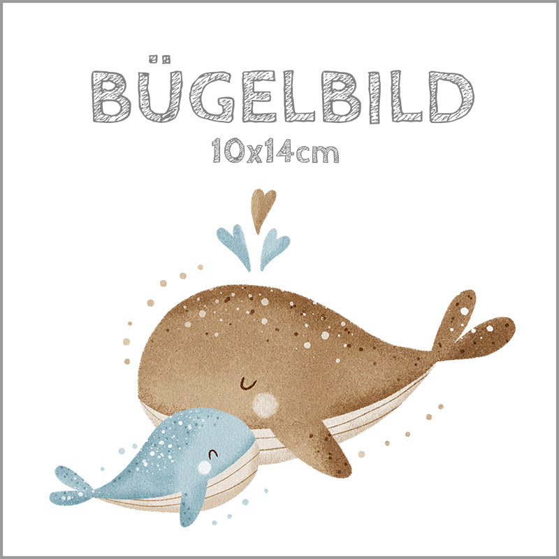 Bügelbild Mama Wal und Baby Wal | 10x14cm
