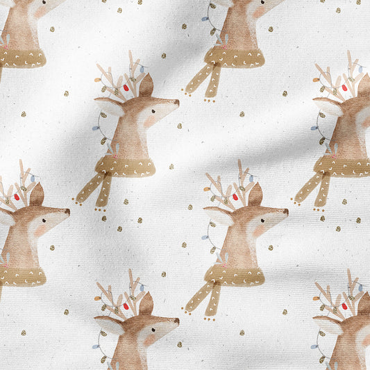 0.5m BIO French Terry Merry Deer white *STOFFÜBERSICHT*