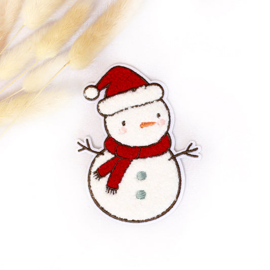 Chenille Patch: Merry Snowman | 10x8cm