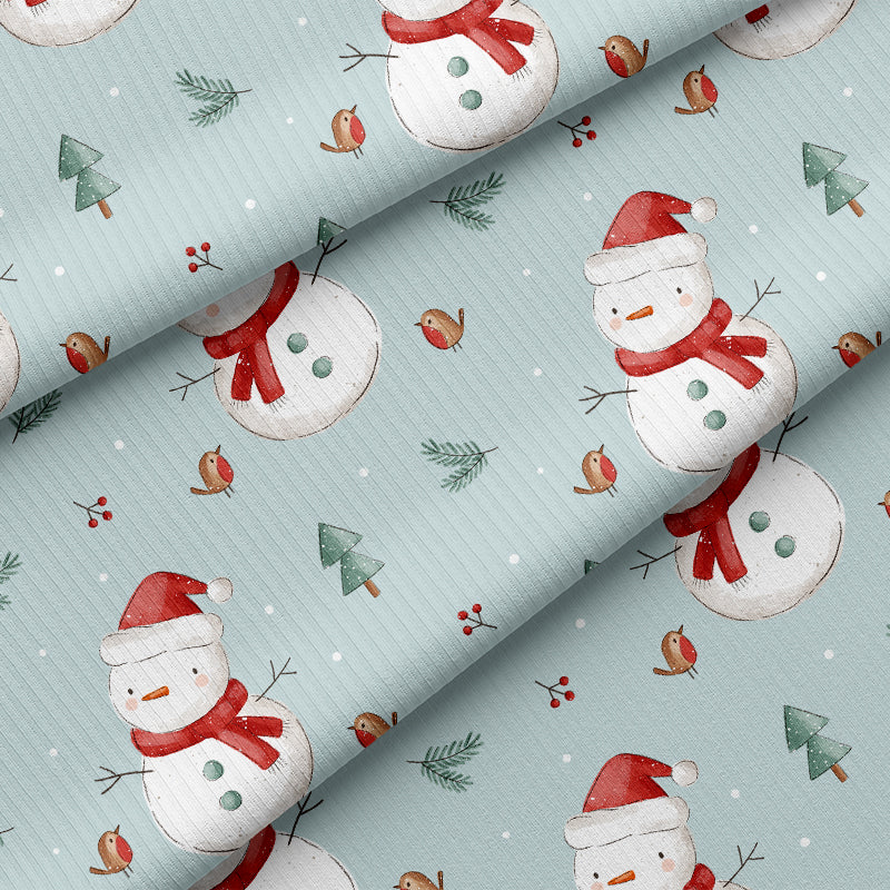 0.5m BIO Ribjersey Merry Snowman