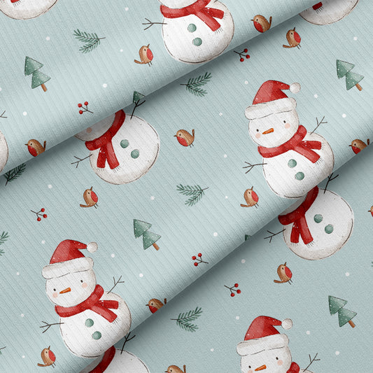 0.5m BIO Ribjersey Merry Snowman