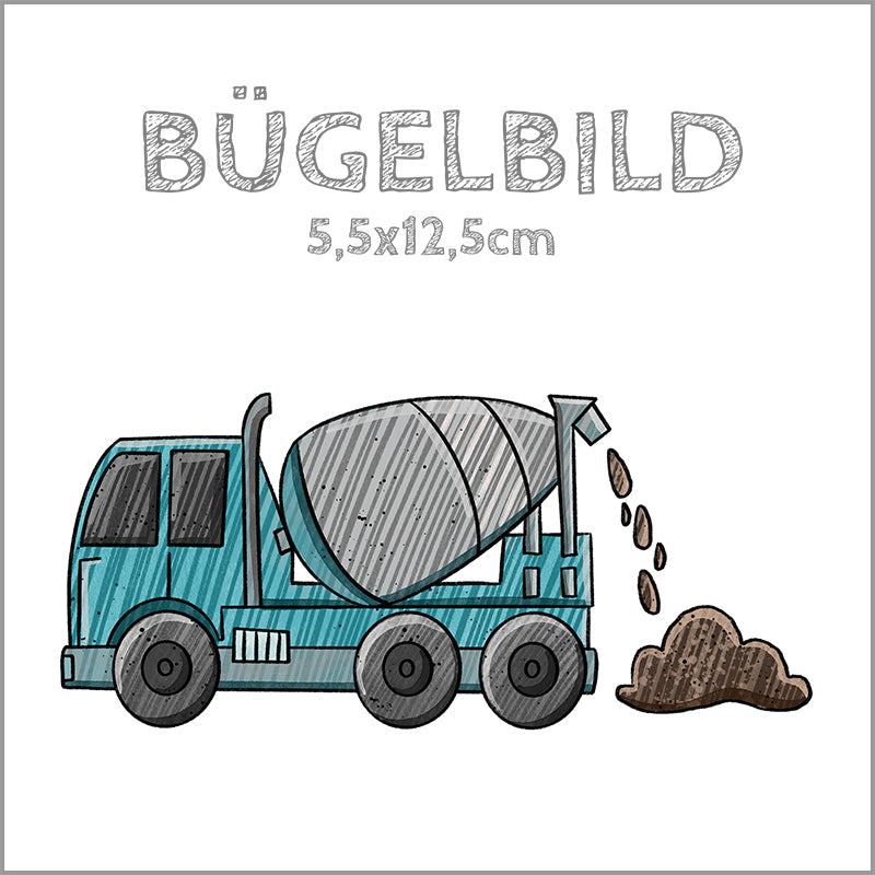 Bügelbild Mobile-Topia Betonmischer | 5,5x12,5cm