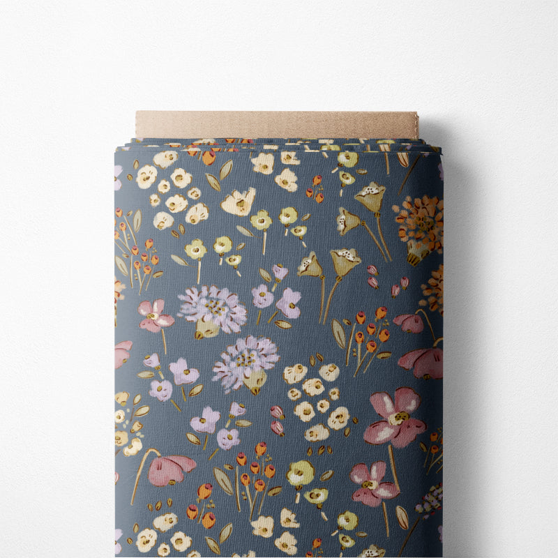 0.5m BIO French Terry Moonlight Florals